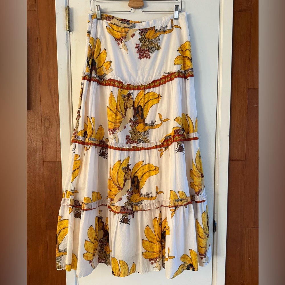 Farm Rio Off-White Mermaid Bananas Maxi Skirt - Picture 4 of 6
